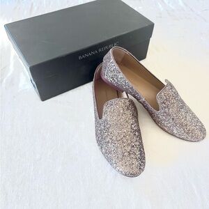 Banana Republic Women's Demi Glitter Smoking Slide Loafers